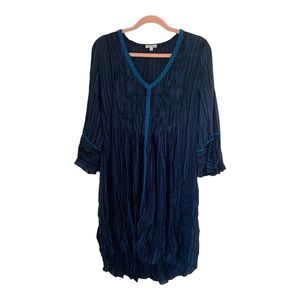 Poupette St Barth Blue Long Sleeve Mini Dress Size Large